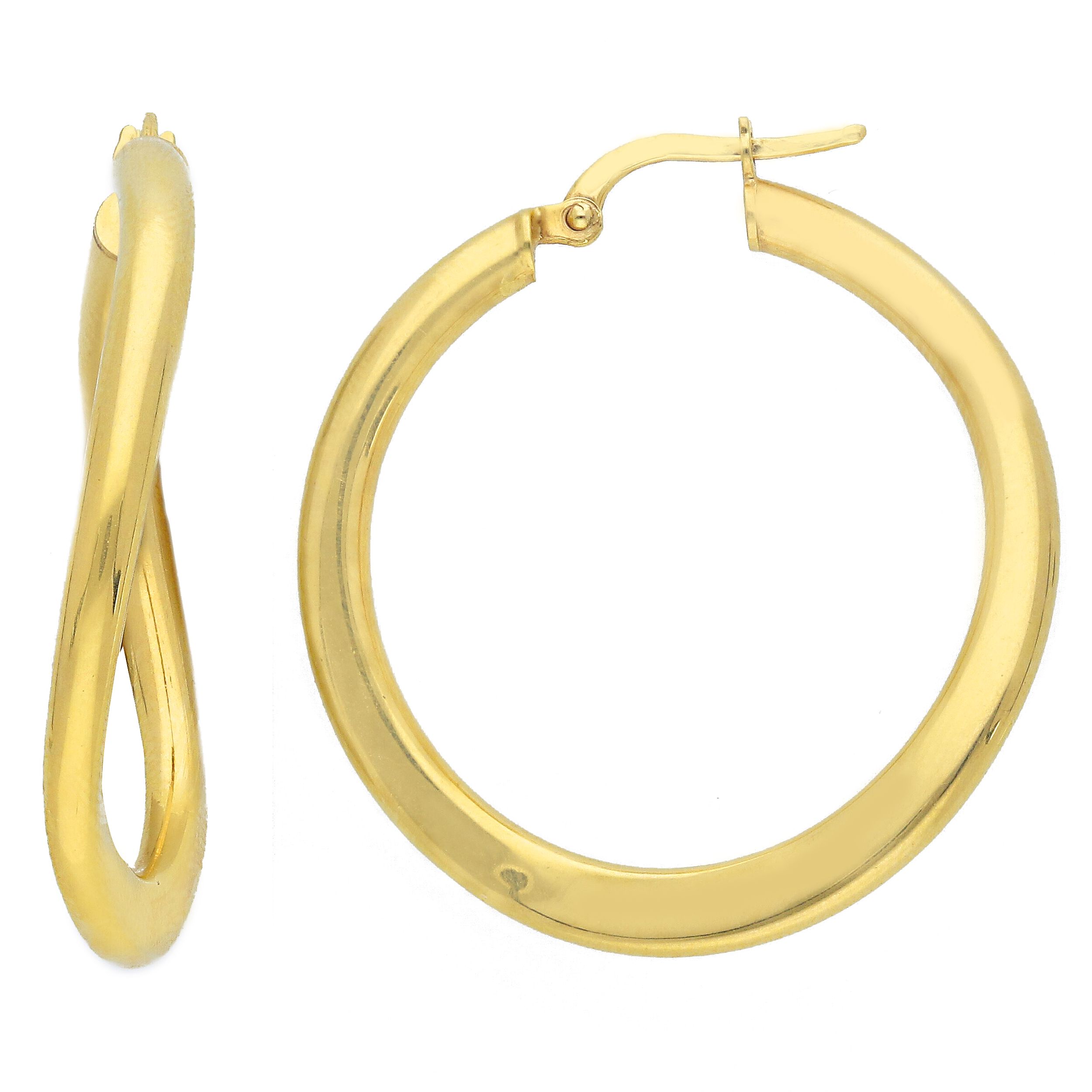 Yellow gold hoop earrings 14k (code S201314)
